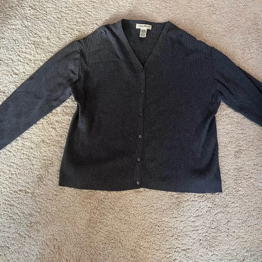 Classic Black Button-Up Cardigan - Picture 1 of 5